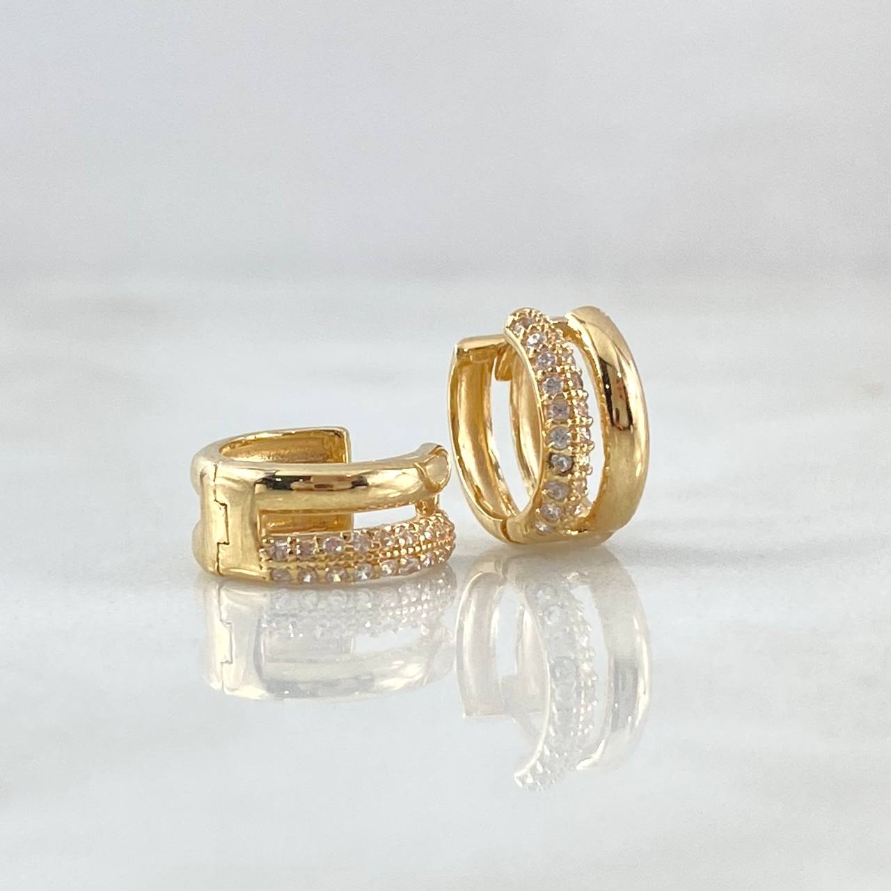 Candongas Carril Cubano 3.1gr / 1cm / Oro 18K *