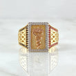 Anillo Caduceo de Serpientes 8.4gr / T10 1/2 / Oro 18K *