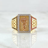 Anillo Caduceo de Serpientes 8.4gr / T10 1/2 / Oro 18K *
