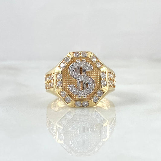 Anillo Dólar Octagonal 6.95gr / T9 / Oro 18K *