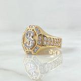 Anillo Dólar Octagonal 6.95gr / T9 / Oro 18K *