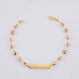 Pulso Bebé GC Placa Rectangular Ovalada 1.5g / 15cm / 3.3mm Tres Oros 18K