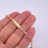 Pulso Bebé GC Placa Rectangular Ovalada 1.5g / 15cm / 3.3mm Tres Oros 18K