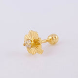 Piercing Trebol Chispa Central 0.45g / 1cm Oro Amarillo 18K