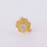 Piercing Trebol Chispa Central 0.45g / 1cm Oro Amarillo 18K