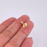 Piercing Trebol Chispa Central 0.45g / 1cm Oro Amarillo 18K