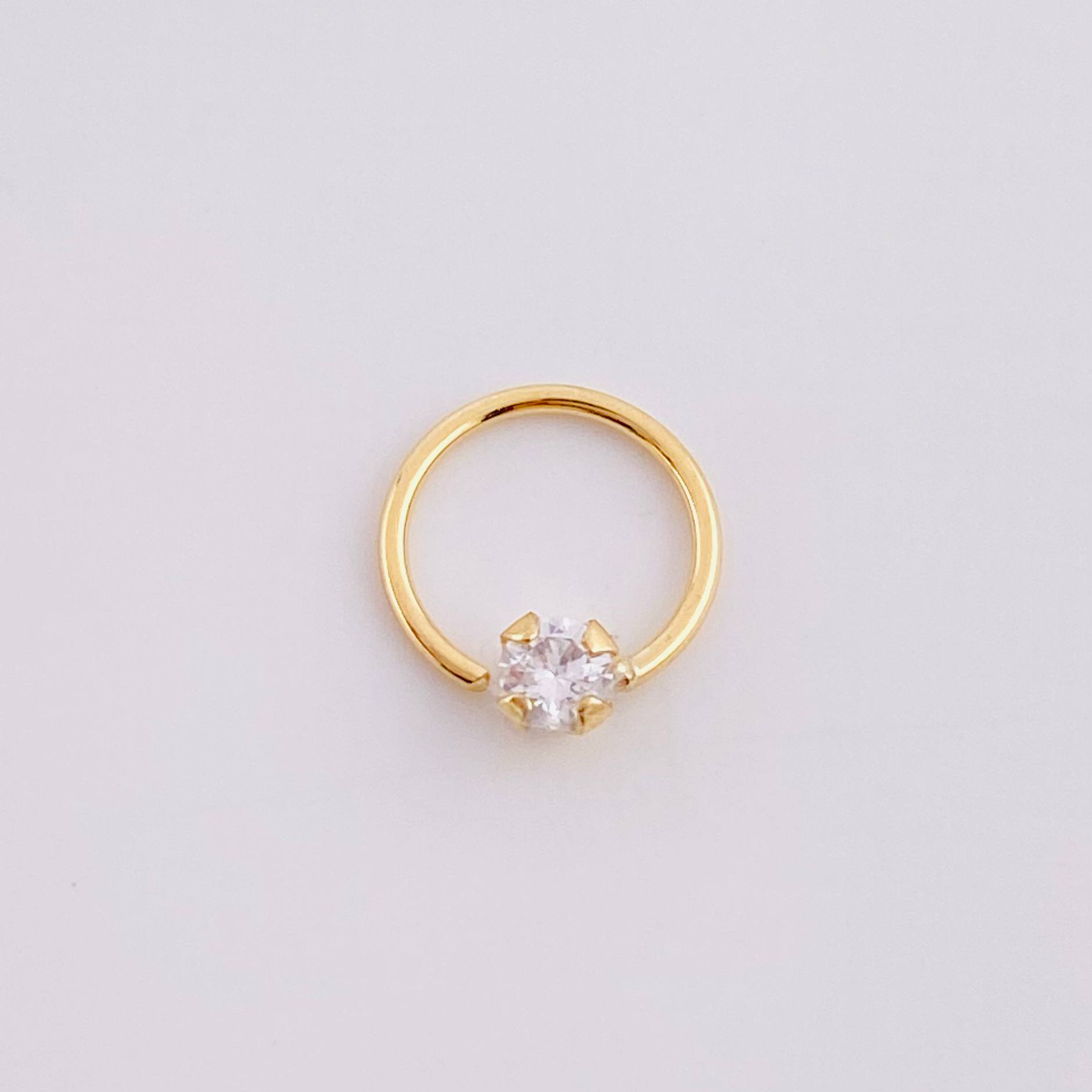 Piercing Aro Chispa Central 0.3g / 1cm Oro Amarillo 18K