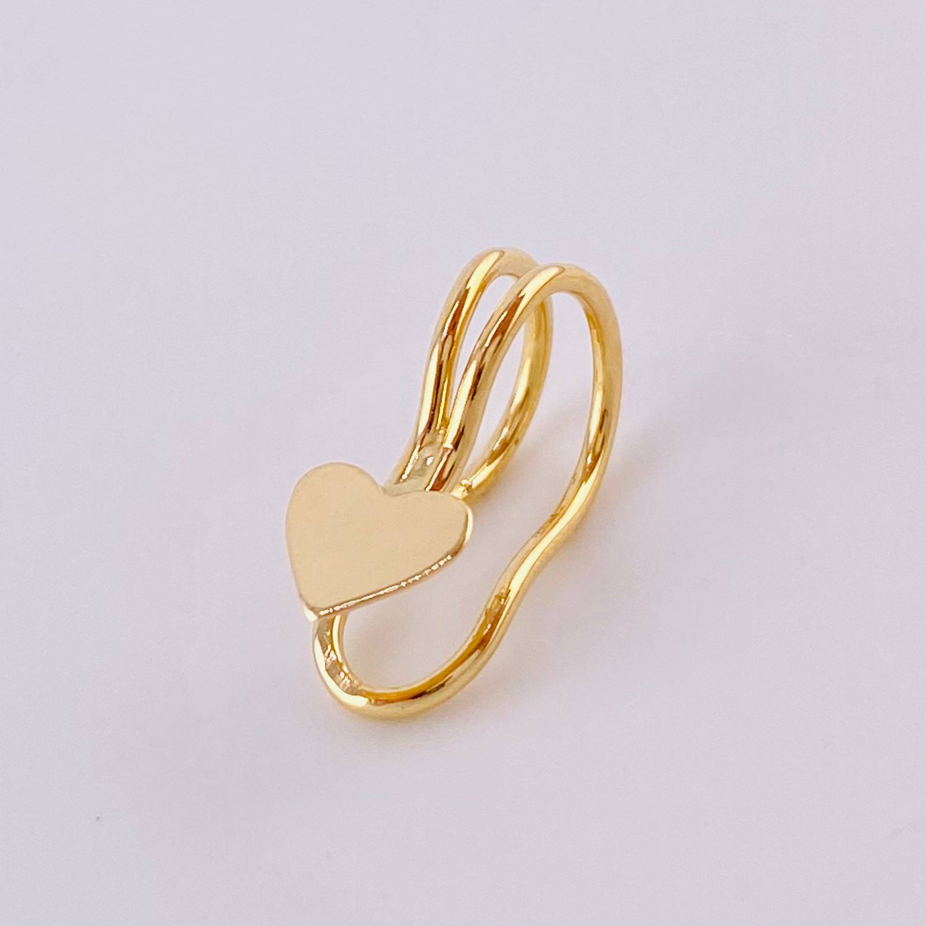 Piercing Corazón Liso 0.65g / 1.4cm Oro Amarillo 18K
