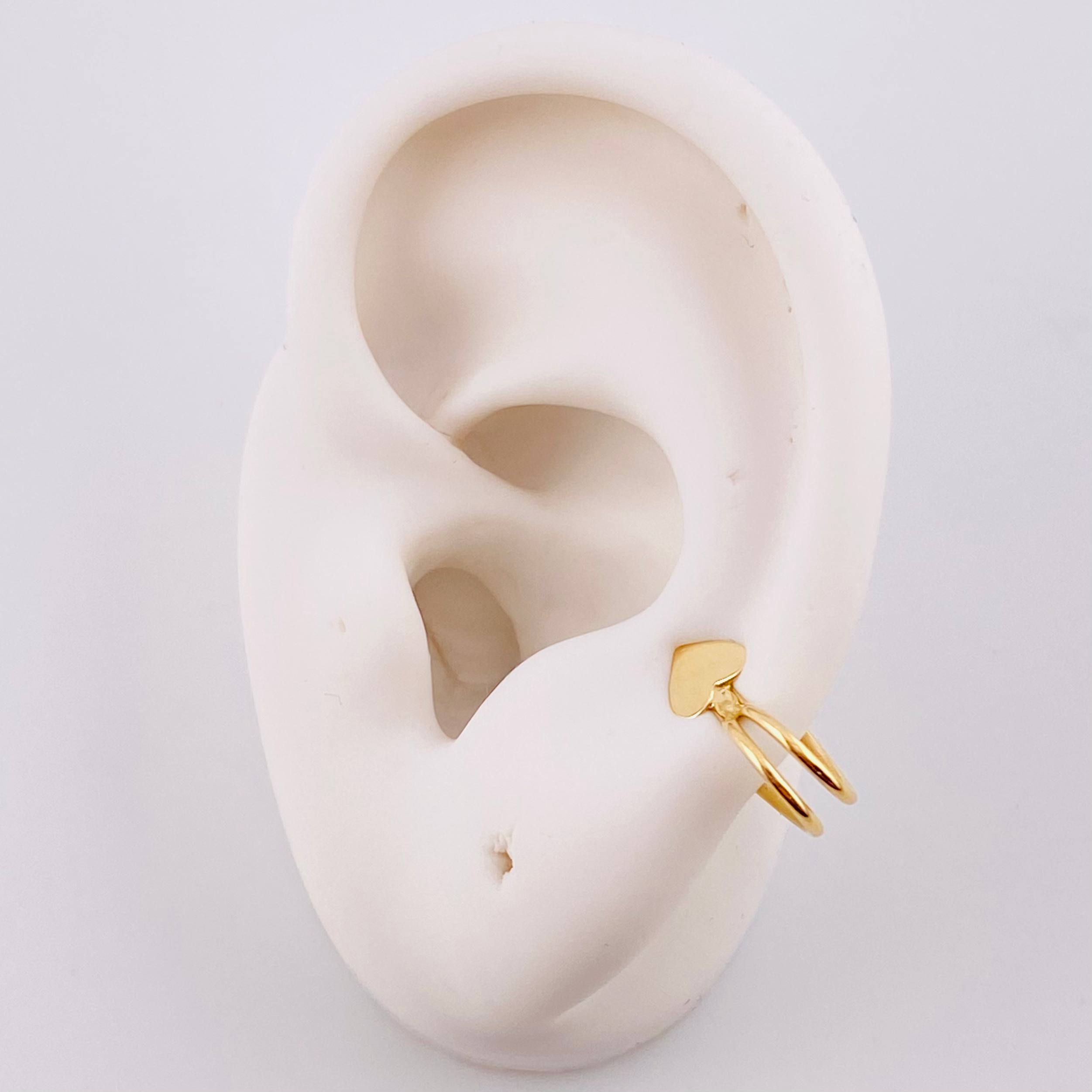 Piercing Corazón Liso 0.65g / 1.4cm Oro Amarillo 18K