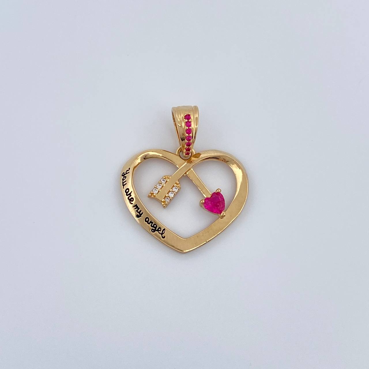 Dije Corazon Flechado 3.35gr / 2.6cm / Oro Amarillo 18K %