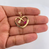 Dije Corazon Flechado 3.35gr / 2.6cm / Oro Amarillo 18K %