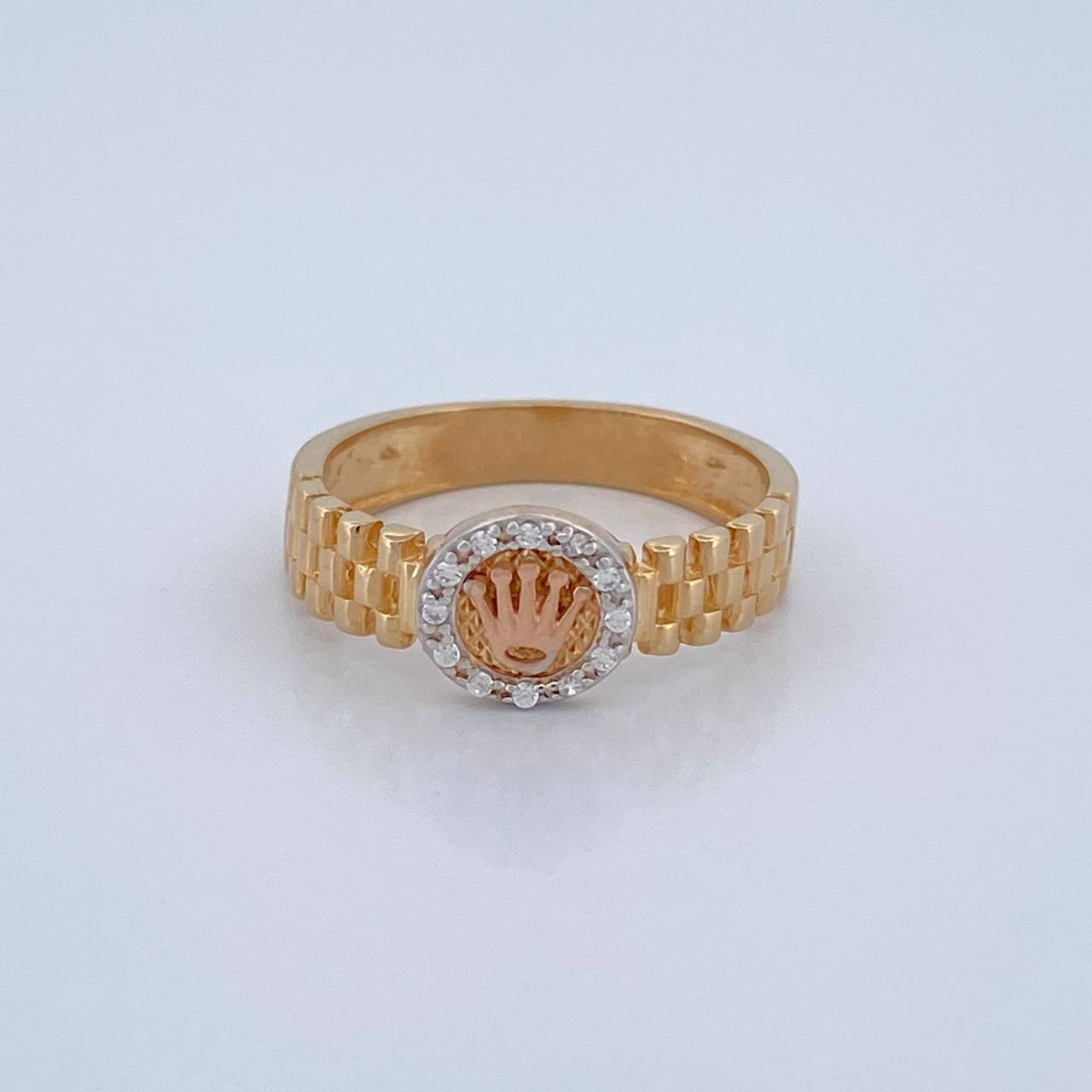 Anillo Corona 3.5gr / T7 1/4 / Tres Oros 18K %