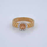 Anillo Corona 3.5gr / T7 1/4 / Tres Oros 18K %