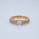 Anillo Solitario Puente 3.05gr / T7 1/4 / Oro Amarillo 18K %