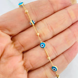 Pulso Aro Seguido Ojo Turco 2.2g / 19.5cm / 0.9mm Oro Amarillo 18K