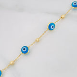 Pulso Aro Seguido Ojo Turco 2.2g / 19.5cm / 0.9mm Oro Amarillo 18K