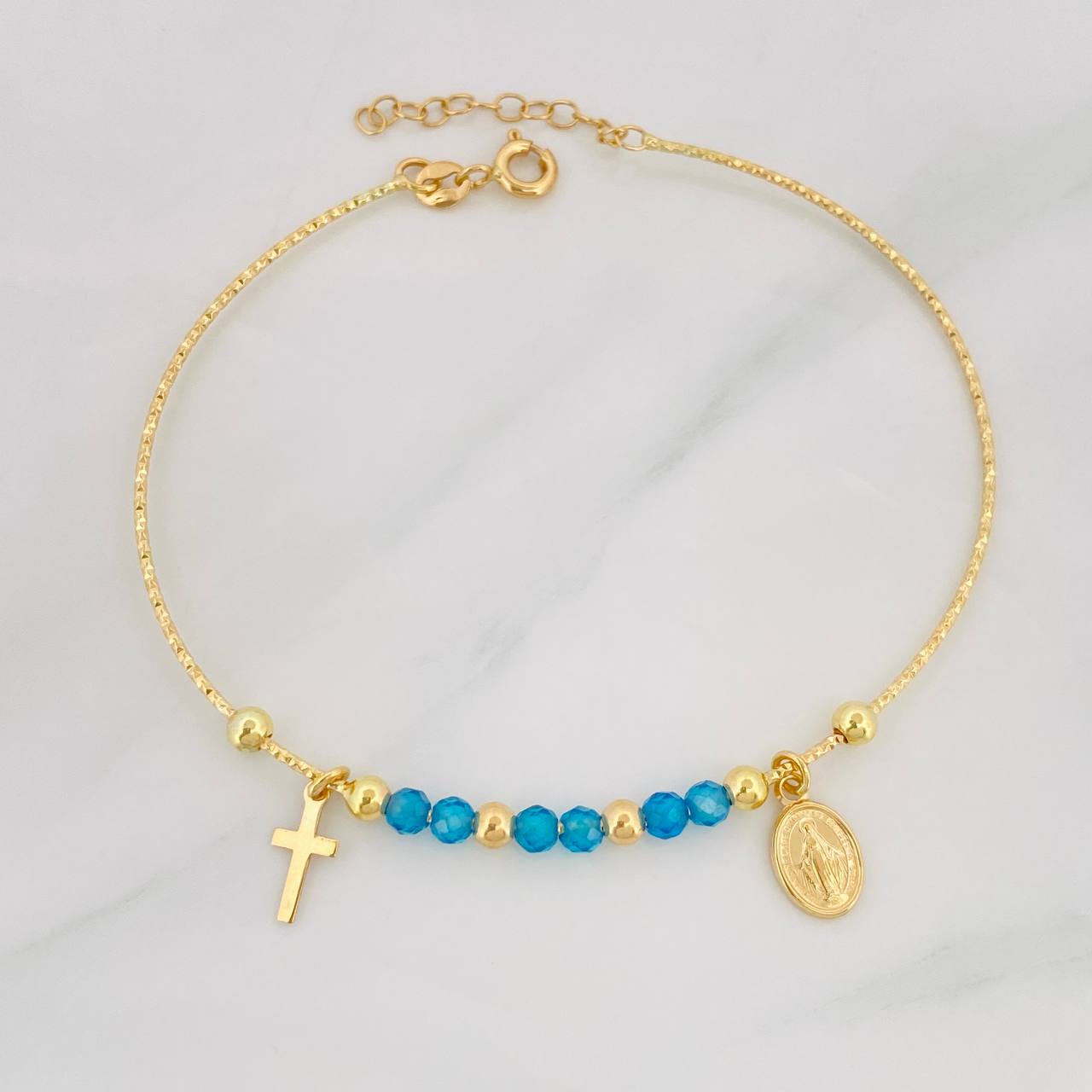 Pulso Aro Virgen Milagrosa 3.35g / 17cm / 1mm Oro Amarillo 18K