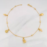 Tobillera Aro Seguido 3.55g / 25.5cm / 0.9mm Oro Amarillo 18K