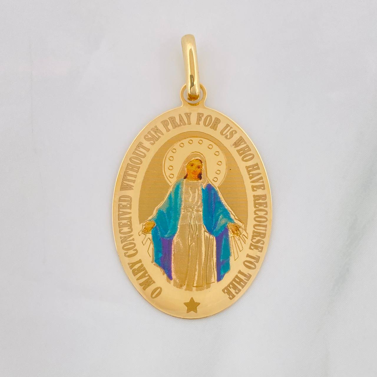 Dije Virgen Milagrosa 2g / 3.5cm Oro Amarillo 18K