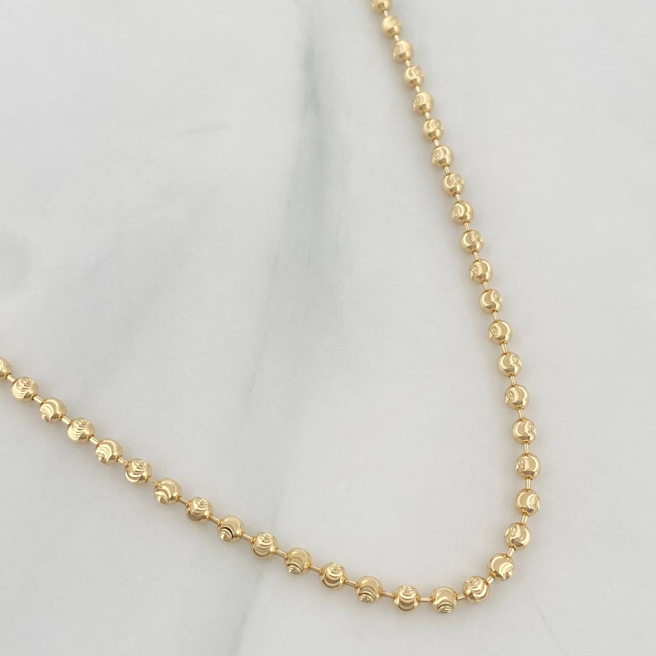 Cadena Militar Media Luna 11.4g / 60cm / 2.4mm Oro Amarillo 18K