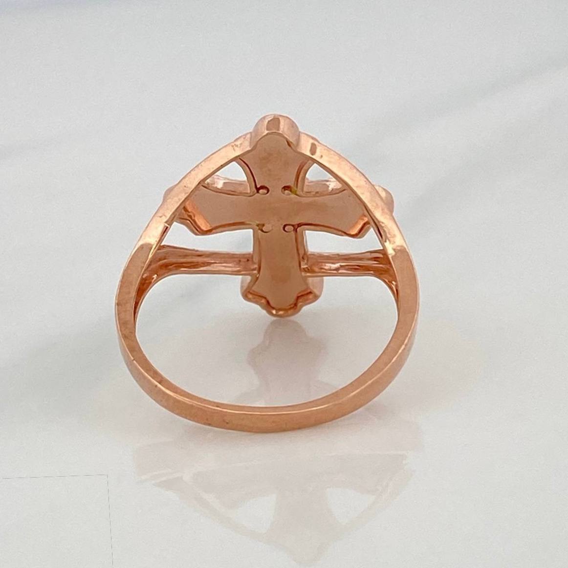 Anillo Cruz 3.55g / T7 1/4 Oro Rosa 18K