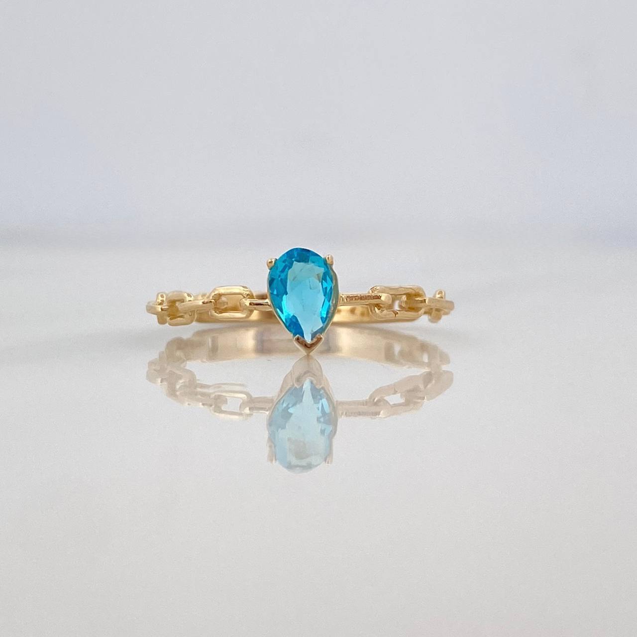 Anillo Halo Gota 1.65g / T5 3/4 Oro Amarillo 18K