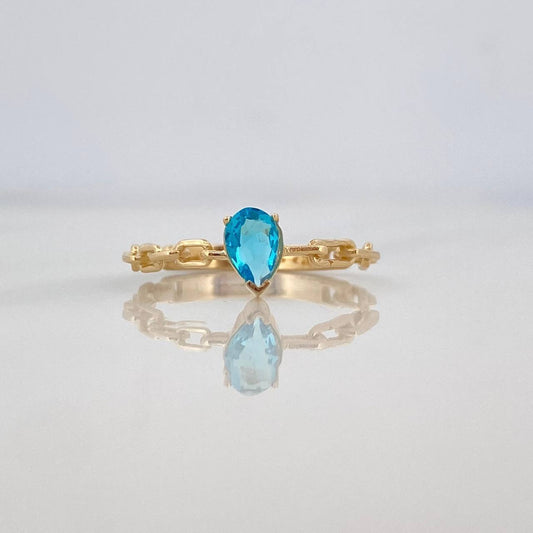 Anillo Halo Gota 1.65g / T5 3/4 Oro Amarillo 18K