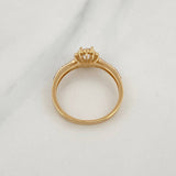 Anillo Flor 1.95g / T7 Dos Oros Amarillo Blanco 18K