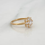 Anillo Flor Tupida 1.85g / T6 Oro Amarillo 18K