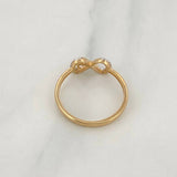 Anillo Infinito 1.6g / T6 1/4 Dos Oros Amarillo Blanco 18K