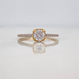 Anillo Solitario Churumbela 1.9g / T6 1/4 Dos Oros Amarillo Blanco 18K