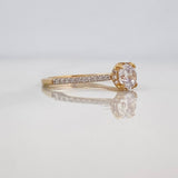 Anillo Solitario Churumbela 1.9g / T6 1/4 Dos Oros Amarillo Blanco 18K