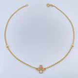 Tobillera Espiga Angel 2.25gr / 25.6cm / 3mm Oro Amarillo 18K %