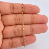 Tobillera Espiga Angel 2.25gr / 25.6cm / 3mm Oro Amarillo 18K %