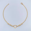 Pulso Silueta Corazón Diamantado 1.6gr / 19cm / 3mm Oro Amarillo 18K %