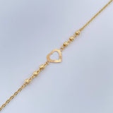 Pulso Silueta Corazón Diamantado 1.6gr / 19cm / 3mm Oro Amarillo 18K %