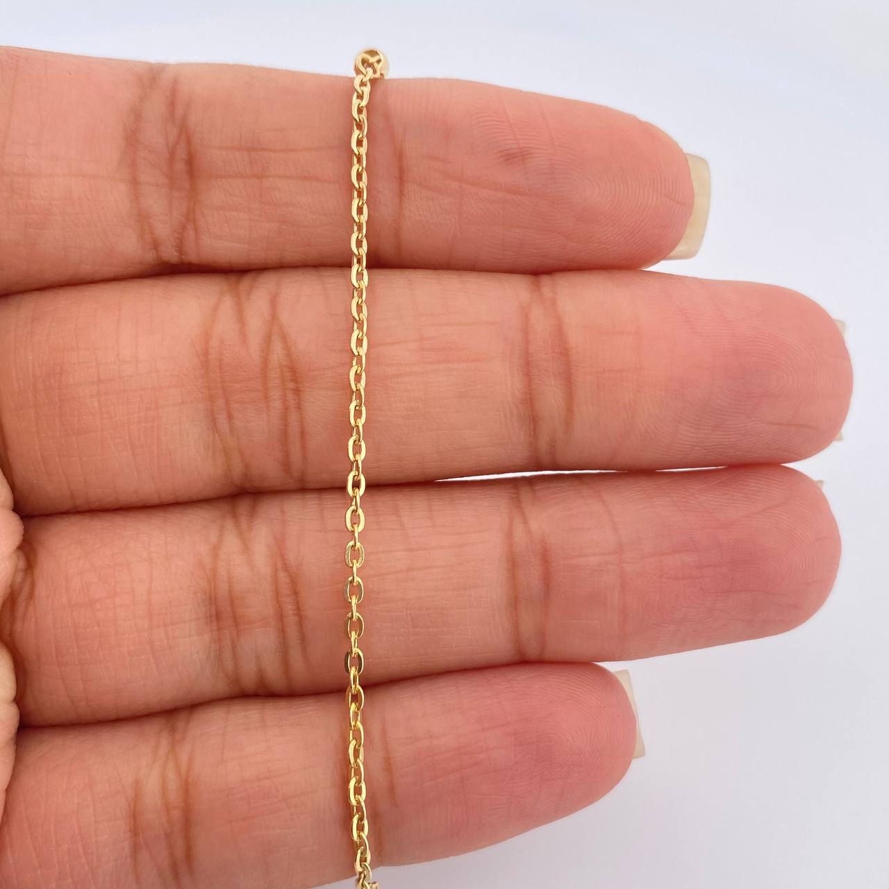 Pulso Silueta Corazón Diamantado 1.6gr / 19cm / 3mm Oro Amarillo 18K %