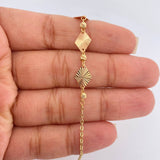 Pulso Rombos Diamantados 2gr / 19.1cm / 3mm Oro Amarillo 18K %