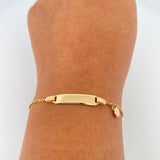 Pulso Bebé Placa Aro Seguido Corazón 1.7gr / 14.6cm-16.2cm / 1.37mm Oro Amarillo 18K %