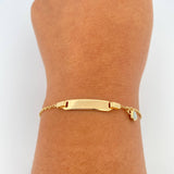 Pulso Bebé Placa Aro Seguido Corazón 1.7gr / 14.7cm-16.3cm / 1.33mm Oro Amarillo 18K %