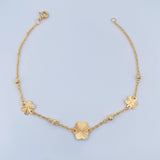 Pulso Flores Diamantadas 1.8gr / 19cm / 3mm Oro Amarillo 18K %