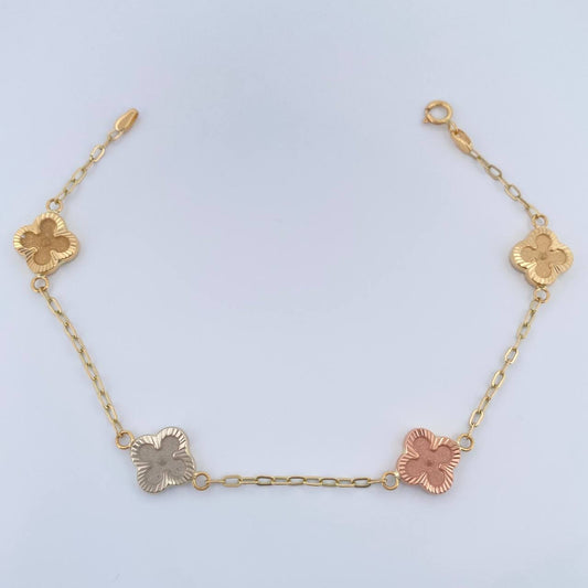 Pulso Trebol Cajon 3.05gr / 18.4cm / 1.7mm Tres Oros 18K %