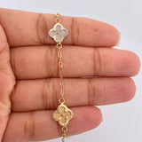 Pulso Trebol Cajon 2.9gr / 18.5cm / 1.74mm Tres Oros 18K %