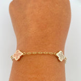 Pulso Trebol Cajon 2.9gr / 18.5cm / 1.74mm Tres Oros 18K %