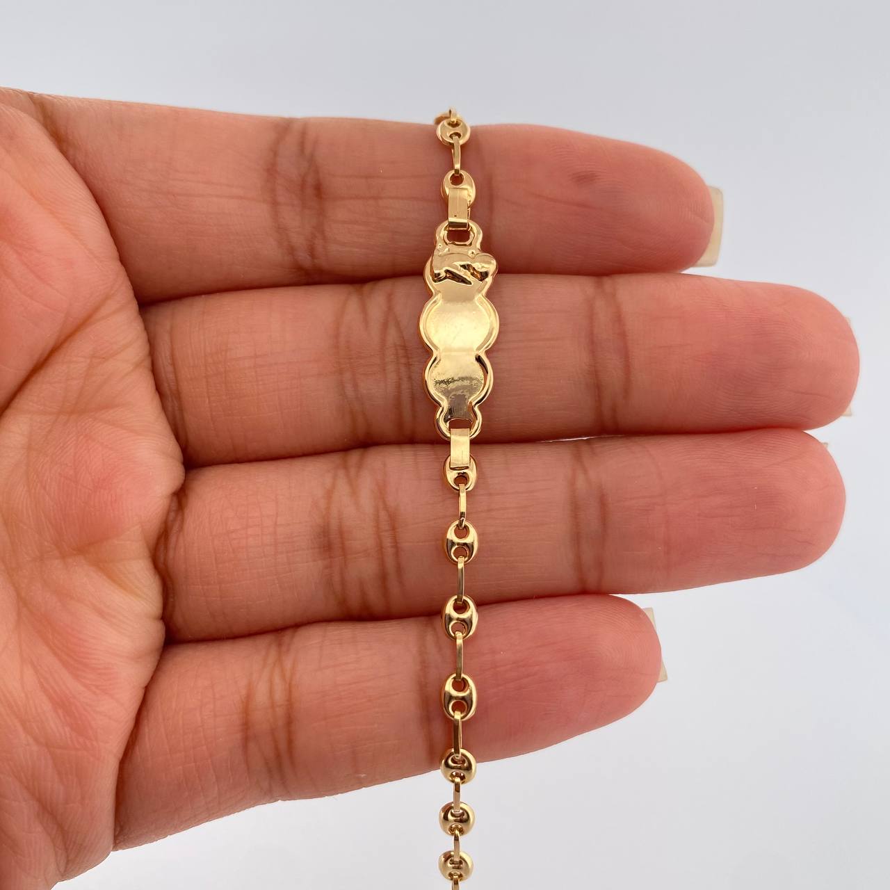 Pulso Bebé GC Placa Nube 1.85gr / 15cm / 3.36mm Oro Amarillo 18K %