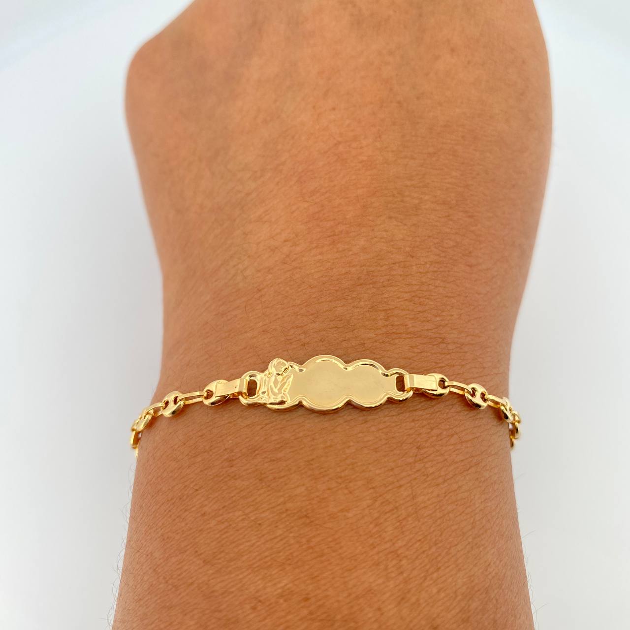 Pulso Bebé GC Placa Nube 1.85gr / 15cm / 3.36mm Oro Amarillo 18K %