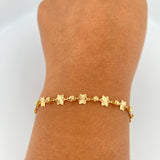 Pulso Estrellas Diamantadas 2.4gr / 19cm / 3mm Oro Amarillo 18K %
