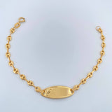 Pulso Bebé GC Placa Octagonal 1.9gr / 15cm / 3.3mm Oro Amarillo 18K %