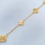 Pulso Trebol Cajon 3gr / 18.6cm / 1.47mm Oro Amarillo 18K %