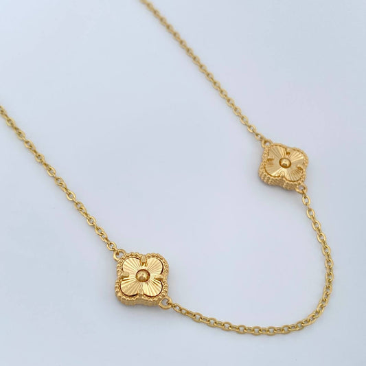 Cadena Trebol Aro Seguido 8.2gr / 45cm-51.2cm / 1.42mm Oro Amarillo 18K %